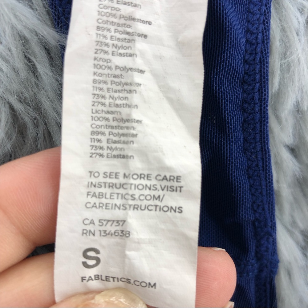 Fabletics Tank Built In Sports Bra Womens Small Razorback Blue - Picture 3 of 10
